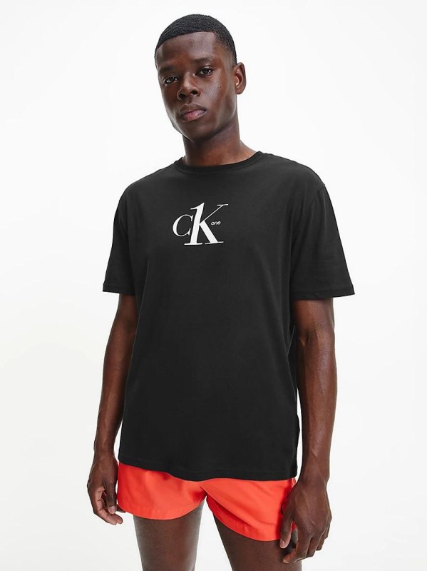 Pánské tričko KM0KM00757 - BEH černá - Calvin Klein - Pánské oblečení trička