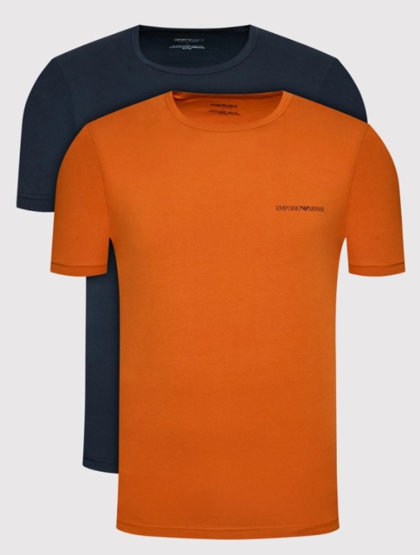 Pánské triko - 111267 2R717 03563 - oranžová/tm.modrá - Emporio Armani - Pánské oblečení trička