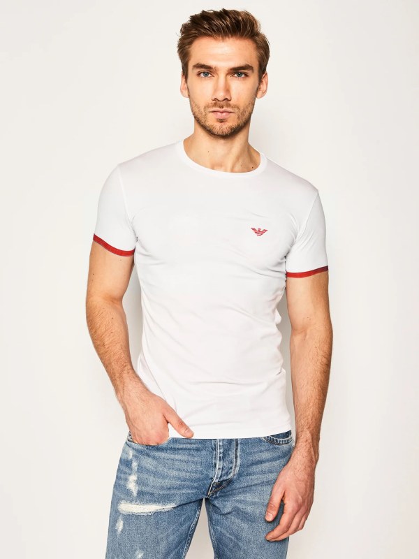 Pánské triko krátký rukáv - 111035 2R530 00010 - bílá - Emporio Armani - Pánské oblečení trička