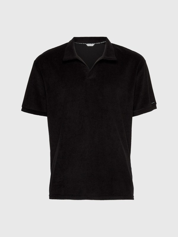 Pánská plážová polokošile KM0KM00842 BEH černá - Calvin Klein - Pánské oblečení trička