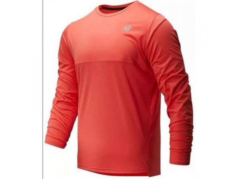 Pánské funkční triko s dlouhým rukávem MT93182 červeno-oranžová - New Balance - Pánské oblečení trička