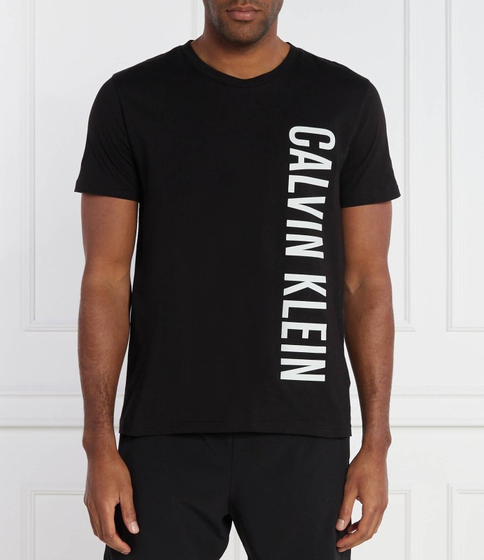 Pánské plážové tričko KM0KM00998 BEH černé - Calvin Klein - Pánské oblečení trička