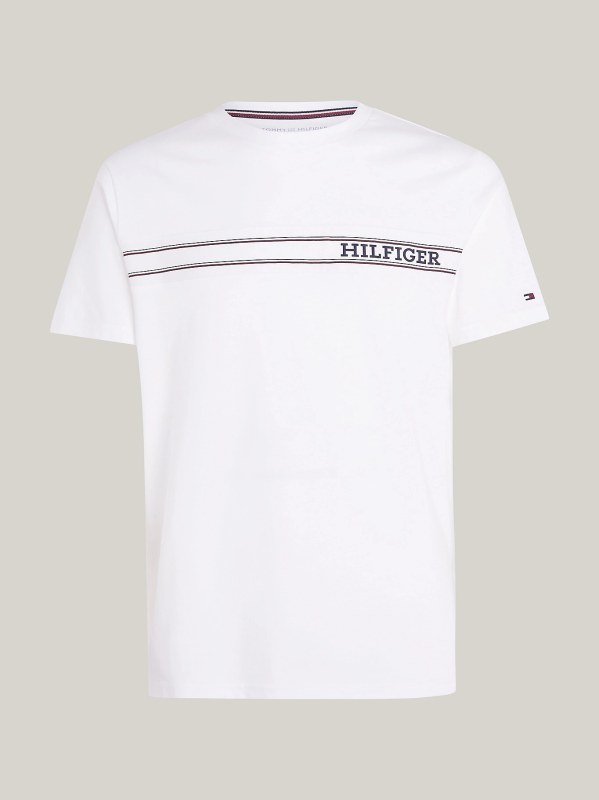 Pánské tričko UM0UM03196 YBR bílé - Tommy Hilfiger - Pánské oblečení trička