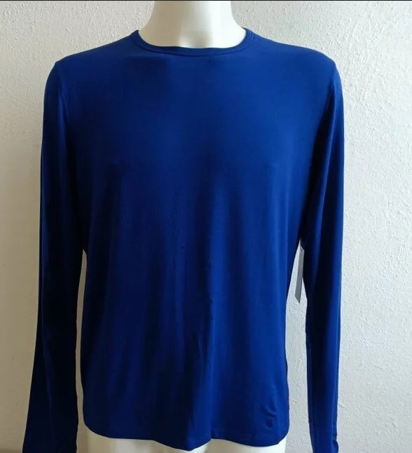 Pánské tričko s dlouhým rukávem 714753030001 modré - Ralph Lauren