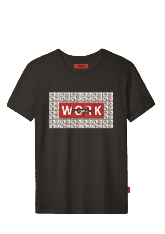 Pánské tričko John Frank JFTCOOL25 WORK HARD - Pánské oblečení trička