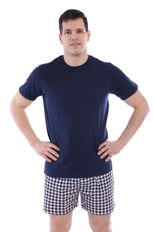 Pánské bavlněné triko Basic tmavě modré - Pánské oblečení trička