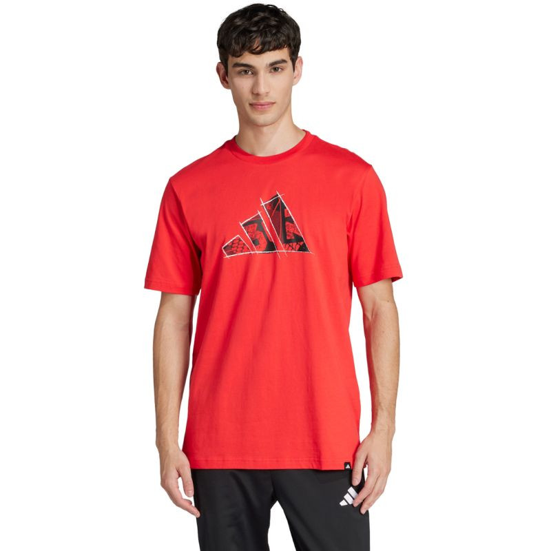 Pánské tričko adidas Logo Graphic, červené, JJ3934, pánské