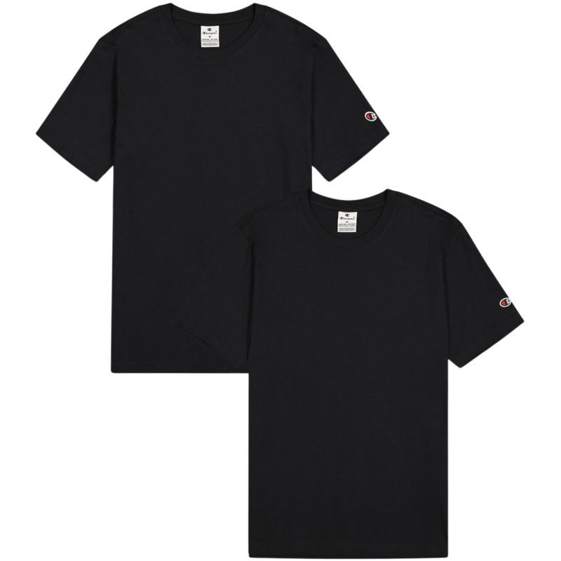 Pánské tričko Champion s krátkým rukávem 2-pack black 220267 KK001 pánské