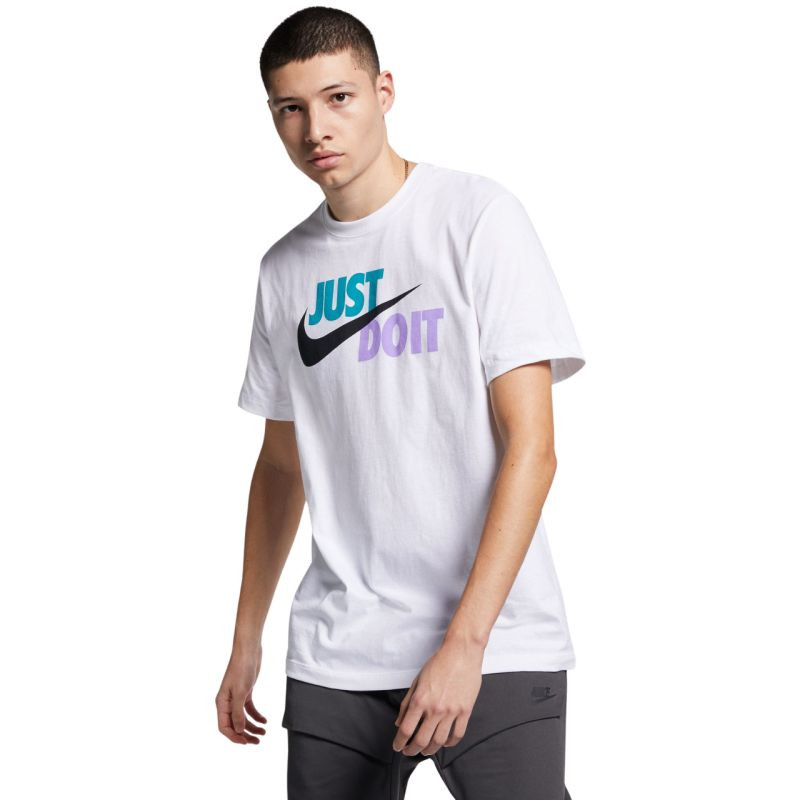 Pánské tričko Tee Just Do It Swoosh, bílé, AR5006 101