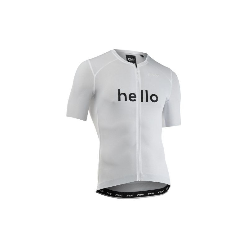 Cyklistické tričko NORTHWAVE Blade Hello Goodbye Jersey S/s, bílé - Pánské oblečení trička