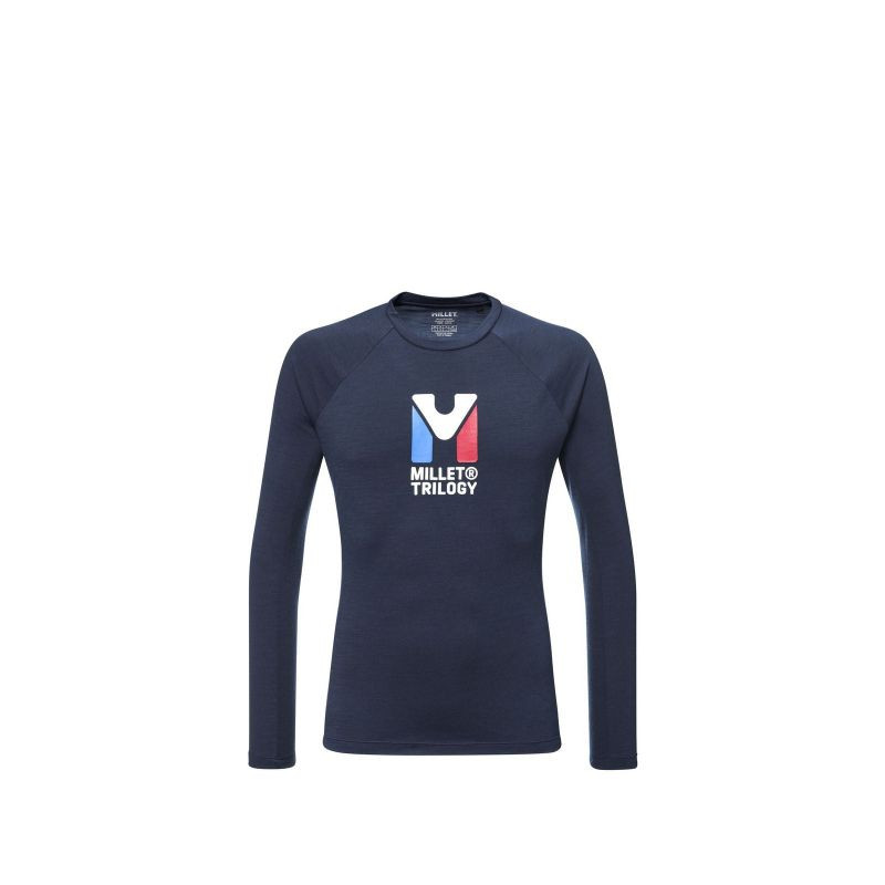 Pánské tričko MILLET Trilogy Wool Ts Ls M, tmavě modré - Pánské oblečení trička
