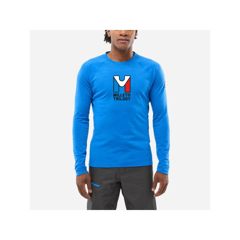 Pánské tričko MILLET Trilogy Wool Ts Ls M, modré´