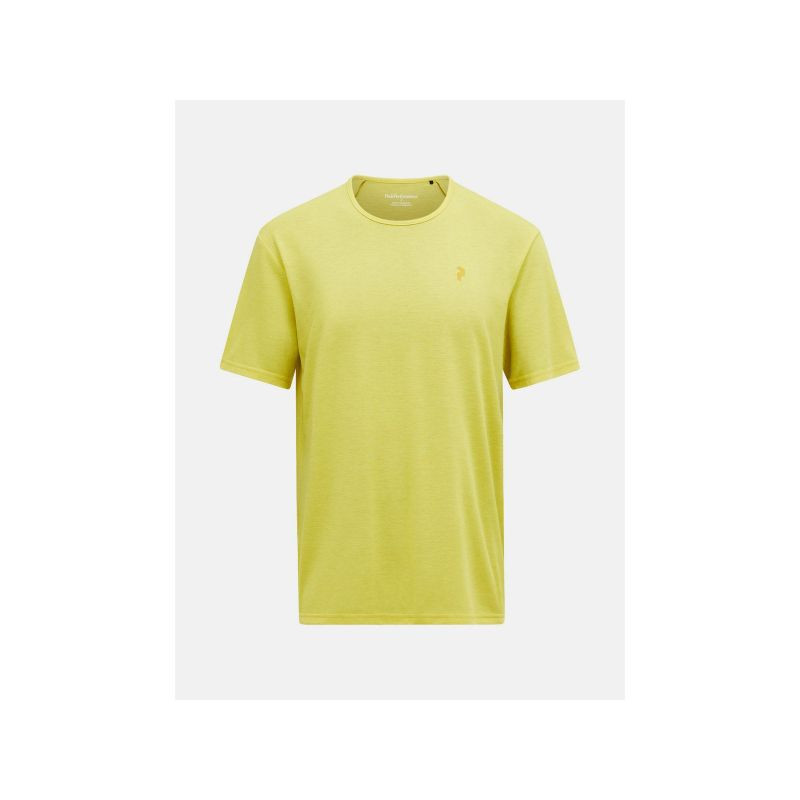 Pánské tričko PEAK PERFORMANCE M Wool-Blend Shortsleeve, žlutá barva