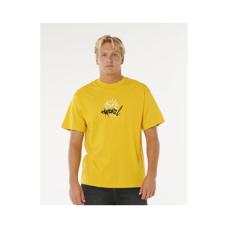 Pánské tričko RIP CURL Inner Visions Rotten Sun Tee, žluté