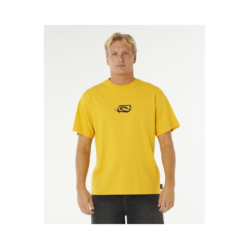 Pánské tričko RIP CURL Medina Inner Vision Spray Tee, žluté - Pánské oblečení trička