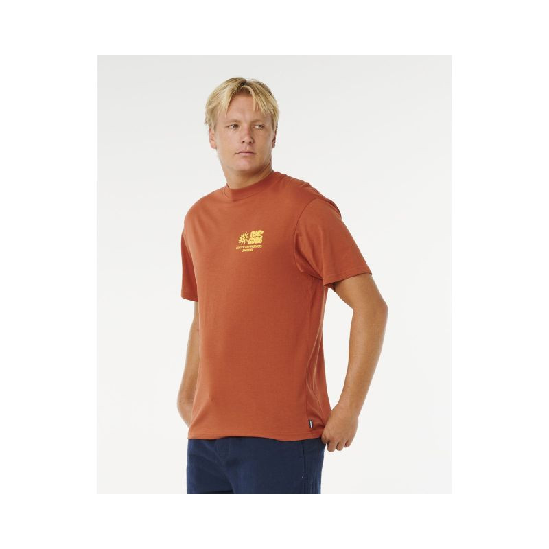 Pánské tričko RIP CURL Pacific Rinse Glass Off Tee, hnědé