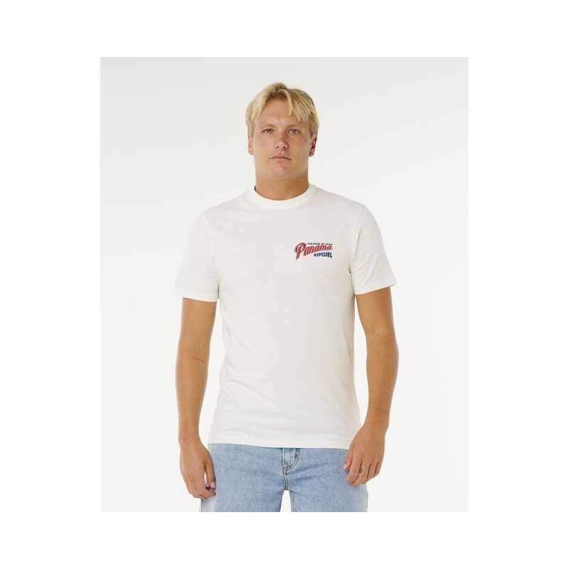 Pánské tričko RIP CURL Desti Animals Tee, bílé - Pánské oblečení trička