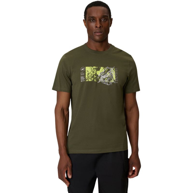Pánské tričko 4F M2823 khaki 4FWSS26TTSHM2823 43S