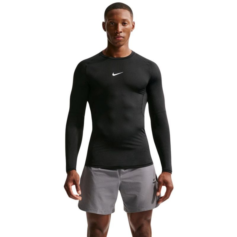Pánské tričko Nike Dri-Fit Pro s dlouhým rukávem, černé, FB7919 010, 2XL