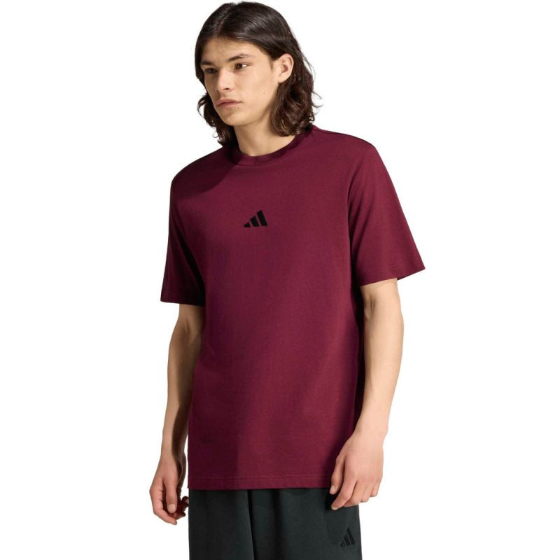 Pánské tričko adidas Essentials Small Logo Single Jersey, vínové, KF2403