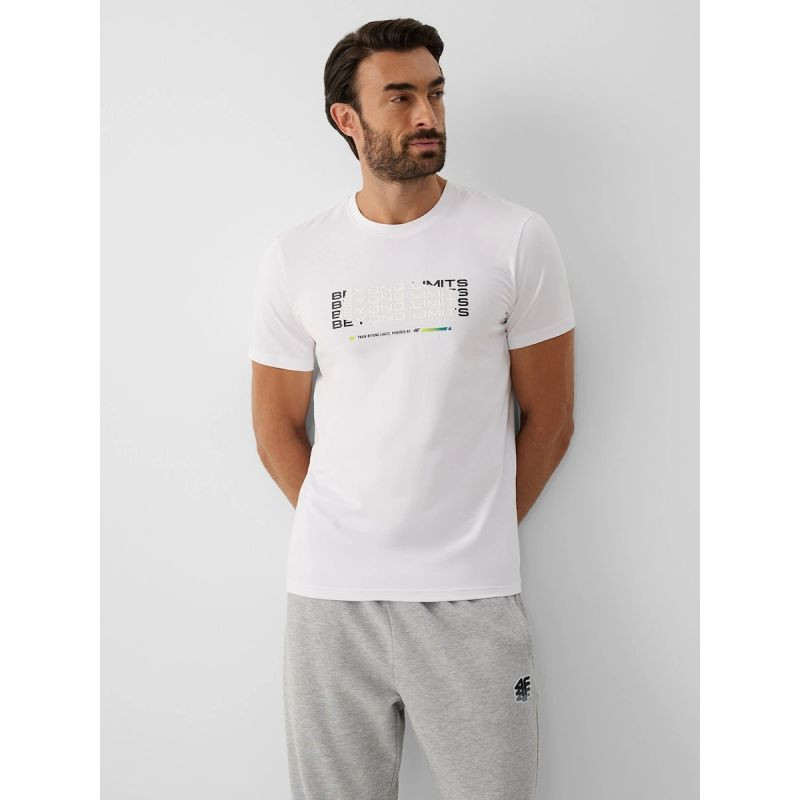 Pánské tričko slim s potiskem 4F 4FRAW26TTSHM4666-10S