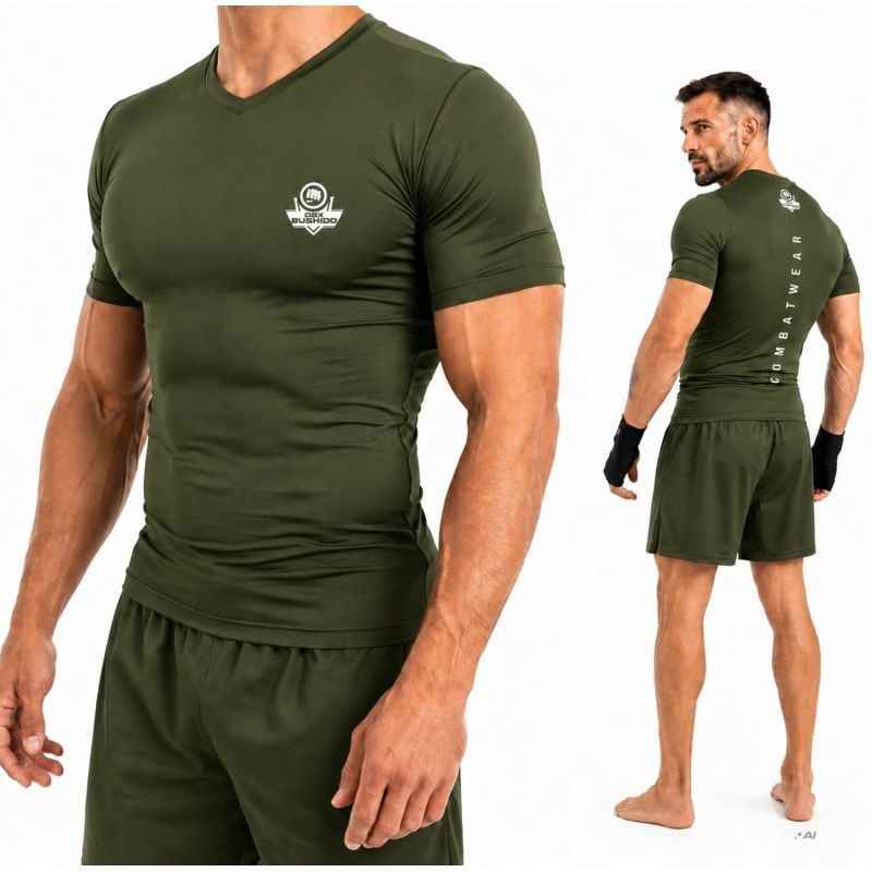 Pánské kompresní tričko ARMY GREEN COMBATWEAR | DBX Bushido pánské