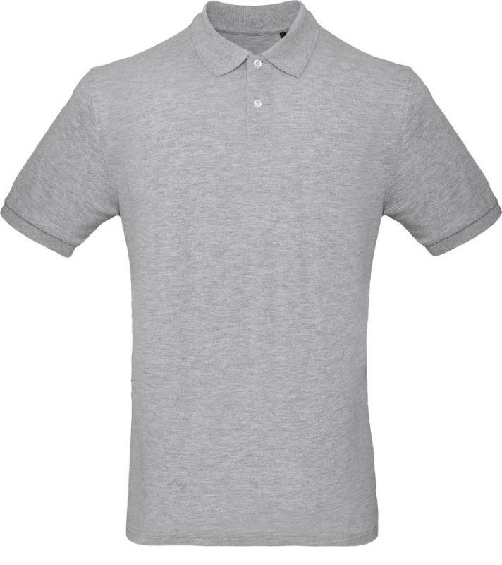 B&C Inspire Polo /men_° Pánské piqué polo z bio bavlny 01.0430 heather grey