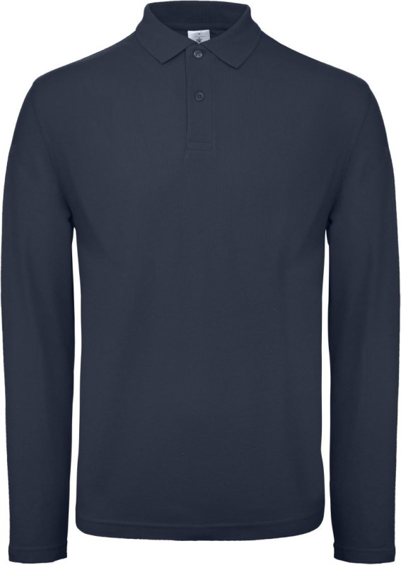 B&C ID.001 LSL Pánské piqué polo s&nbsp;dlouhým rukávem 01.0I12 navy