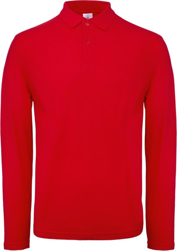 B&C ID.001 LSL Pánské piqué polo s dlouhým rukávem 01.0I12 red