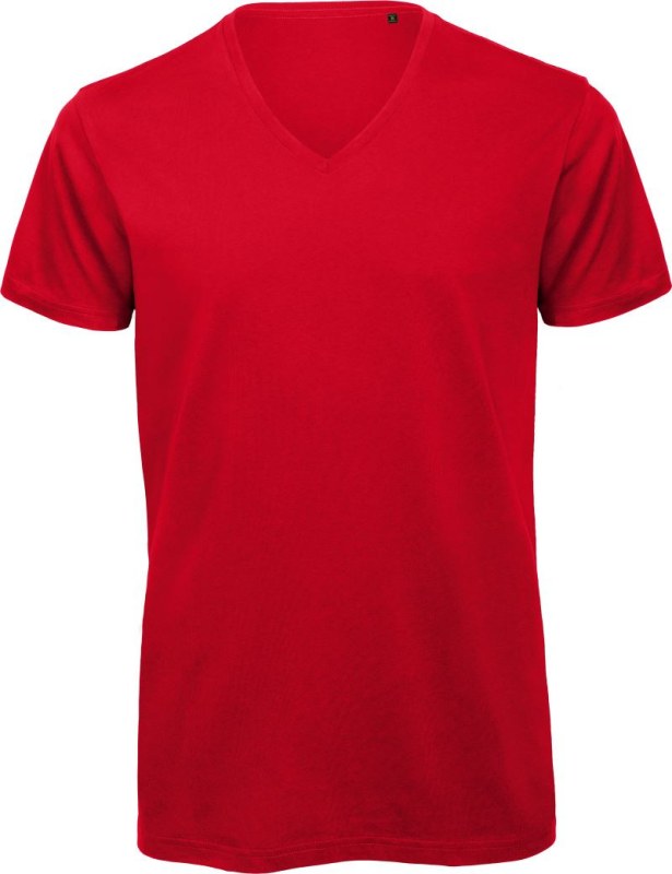 B&C Inspire V T /men_° Pánské tričko s výstřihem do V 01.TM44 red
