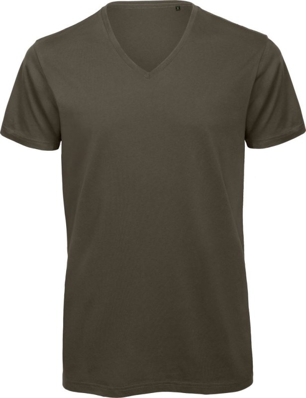 B&C Inspire V T /men_° Pánské tričko s výstřihem do V 01.TM44 khaki