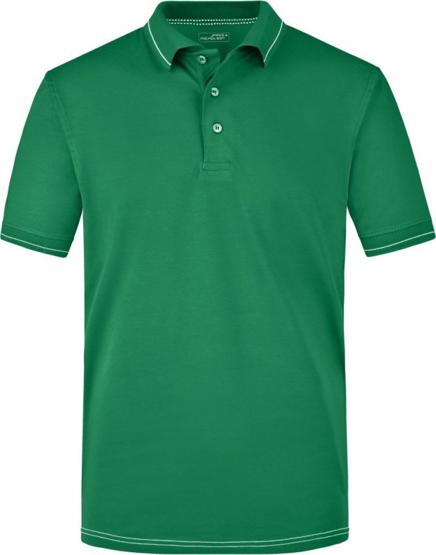 Daiber JN 569 Pánské žerzejové elastické polo 02.0569 irish green/white