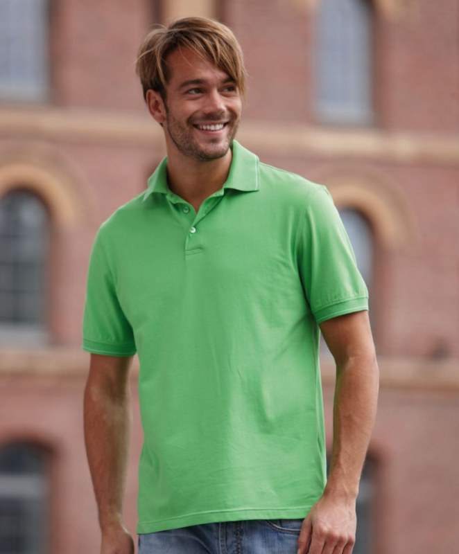 Daiber JN 569 Pánské žerzejové elastické polo 02.0569 lime green/white