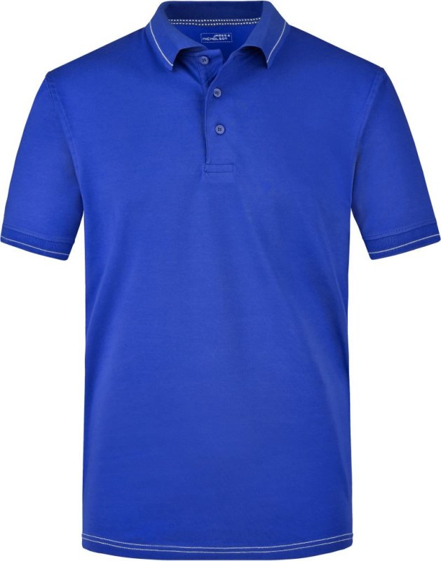 Daiber JN 569 Pánské žerzejové elastické polo 02.0569 royal/white