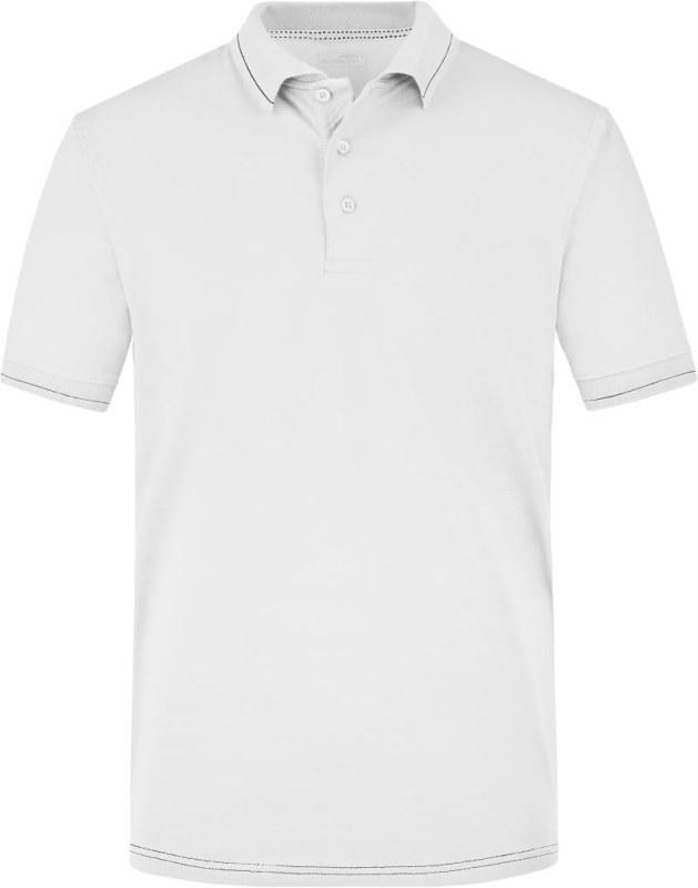 Daiber JN 569 Pánské žerzejové elastické polo 02.0569 white/black