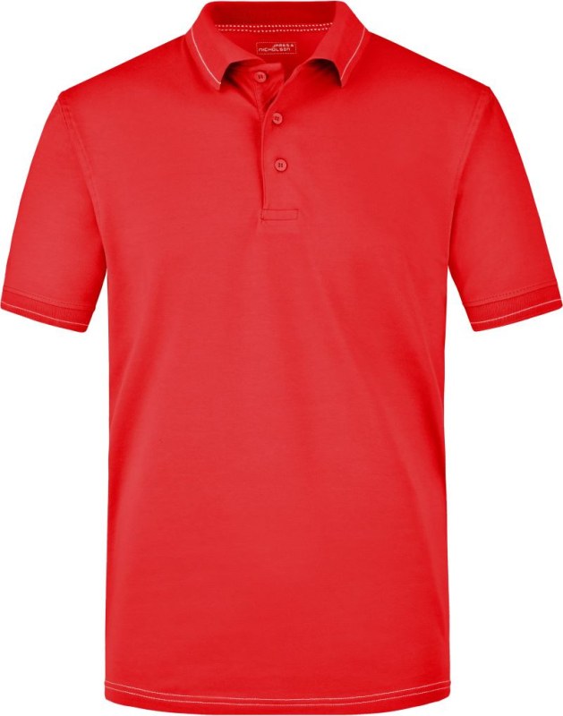 Daiber JN 569 Pánské žerzejové elastické polo 02.0569 red/white