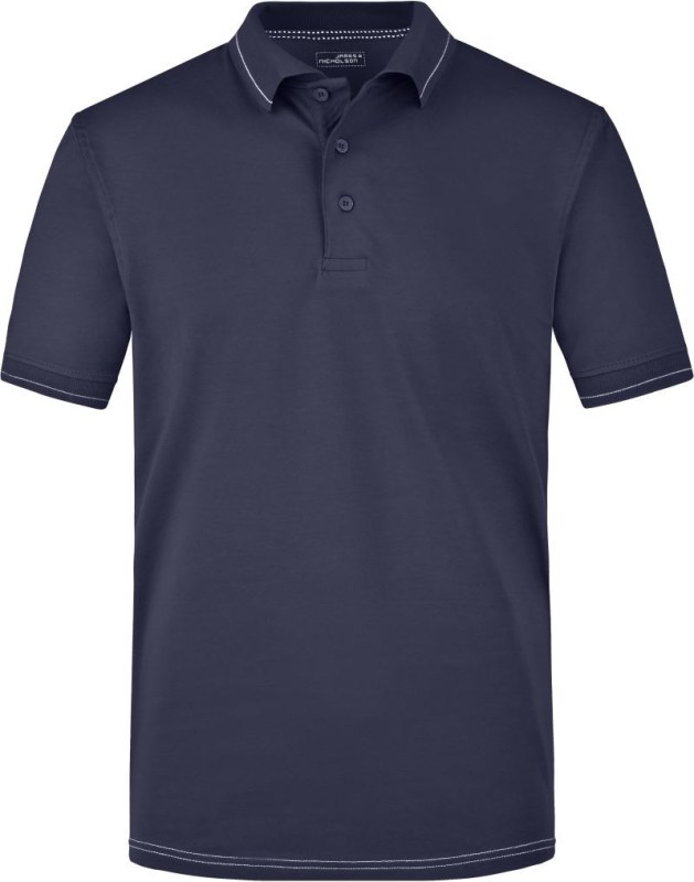 Daiber JN 569 Pánské žerzejové elastické polo 02.0569 navy/white