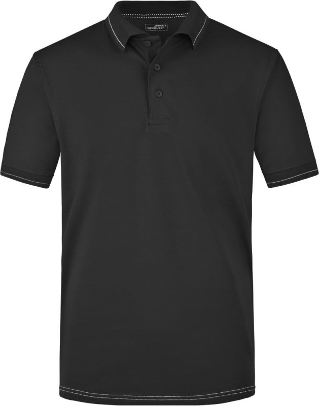 Daiber JN 569 Pánské žerzejové elastické polo 02.0569 black/white