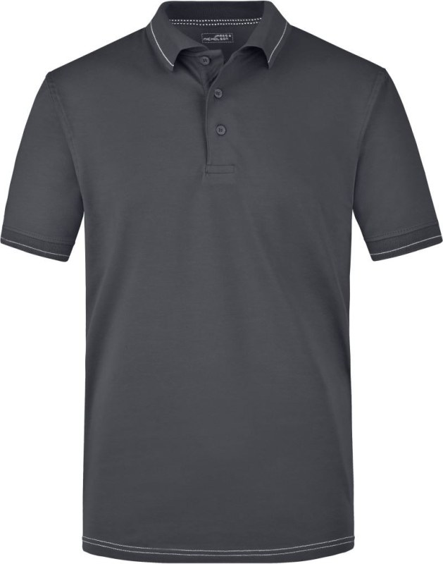 Daiber JN 569 Pánské žerzejové elastické polo 02.0569 graphite/white