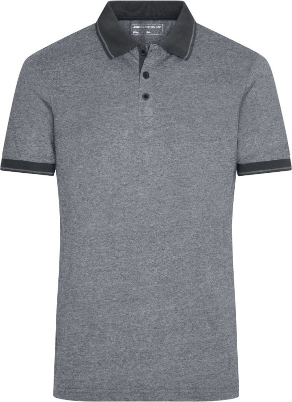 Daiber JN 706 Pánské žerzejové melírované polo 02.0706 black melange/black