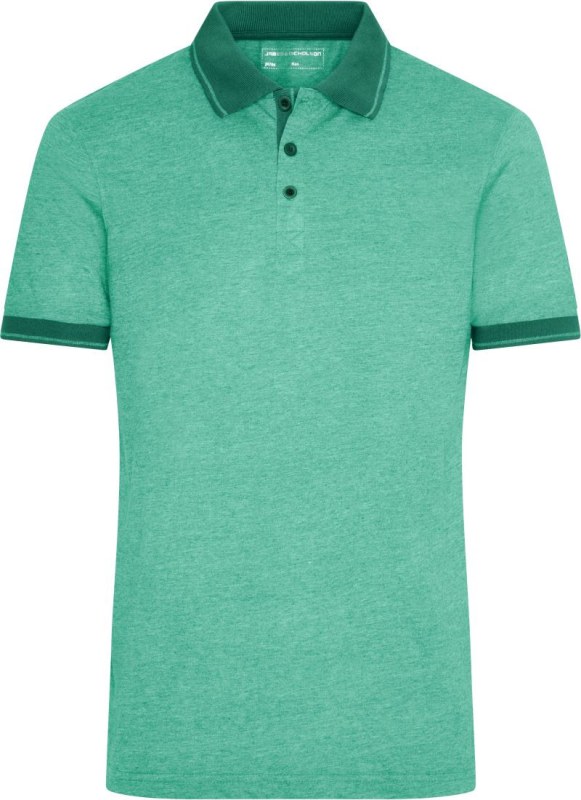 Daiber JN 706 Pánské žerzejové melírované polo 02.0706 green melange/dark green