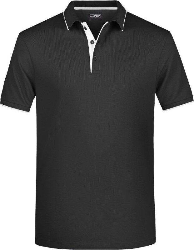 Daiber JN 728 Pánské piqué polo s kontrastní légou 02.0728 black/silver