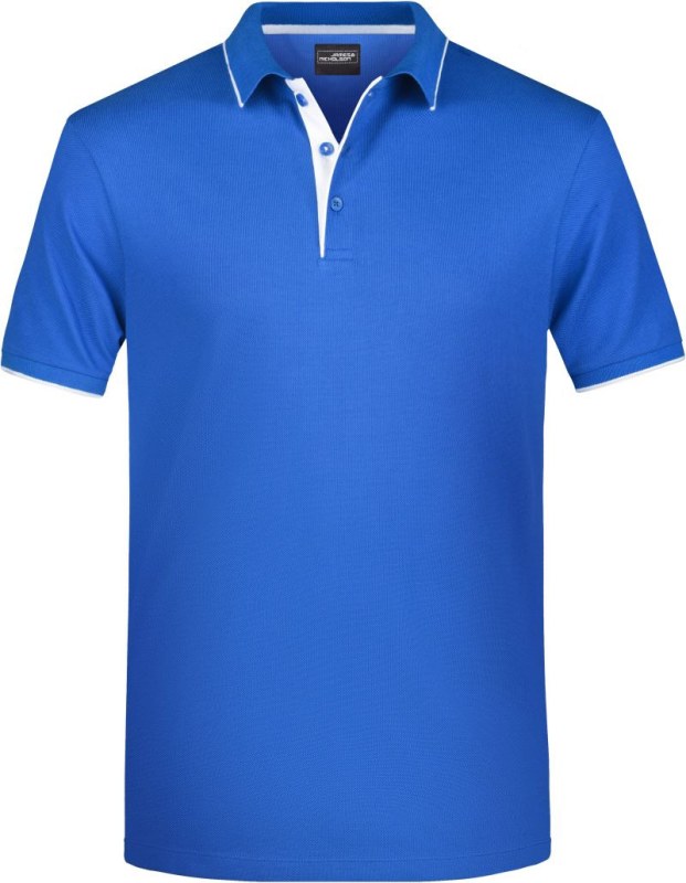 Daiber JN 728 Pánské piqué polo s kontrastní légou 02.0728 royal/white