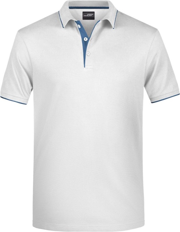 Daiber JN 728 Pánské piqué polo s kontrastní légou 02.0728 white/navy