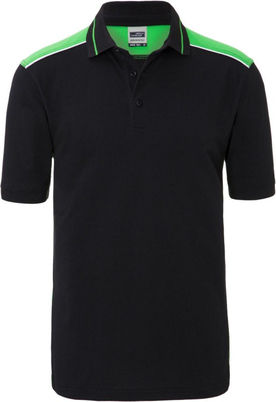 Daiber JN 858 Pánské pracovní piqué polo - Color 02.0858 black/lime green