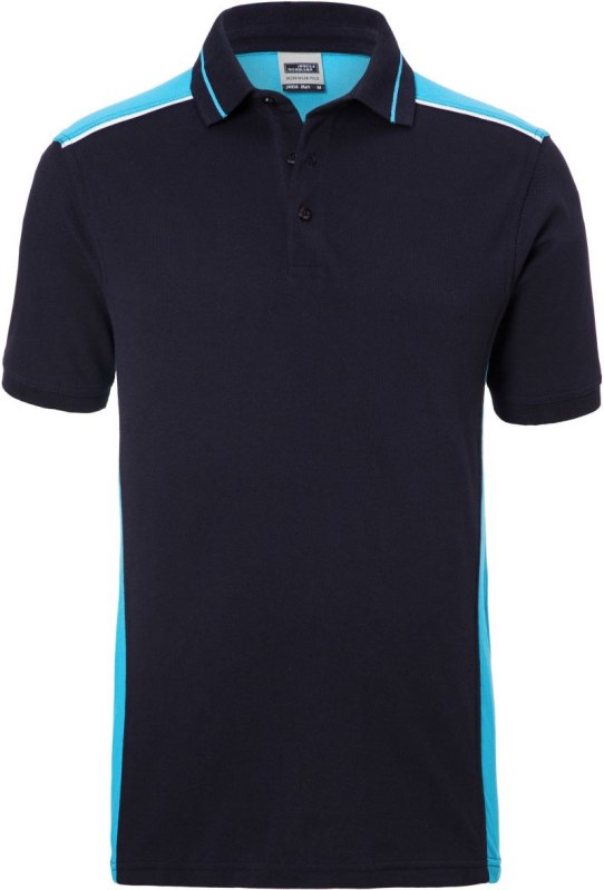 Daiber JN 858 Pánské pracovní piqué polo - Color 02.0858 navy/turquoise - Pánské oblečení trička