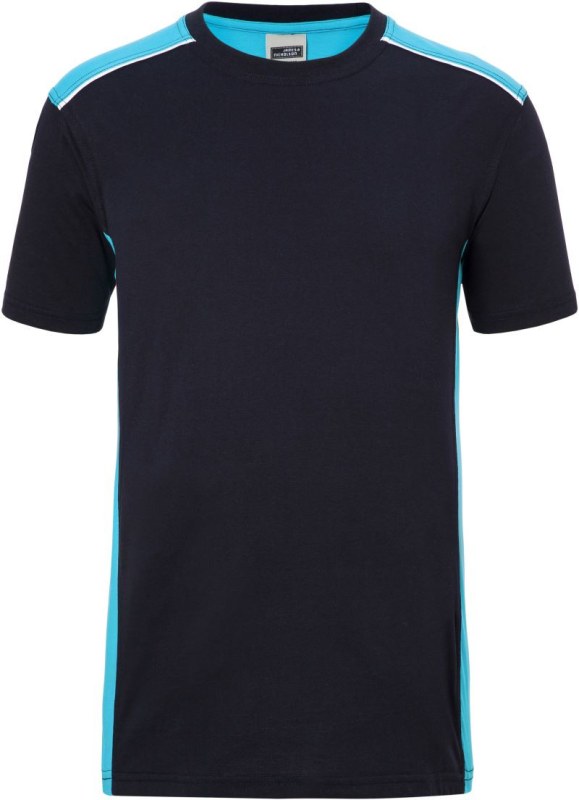 Daiber JN 860 Pánské pracovní tričko - Color 02.0860 navy/turquoise - Pánské oblečení trička