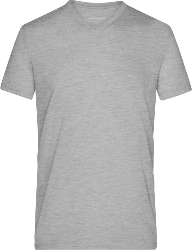 Daiber JN 974 Pánské melírované tričko s výstřihem do V 02.0974 grey heather