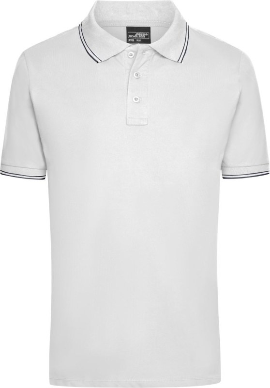 Daiber JN 986 Pánské piqué polo 02.0986 white/navy - Pánské oblečení trička