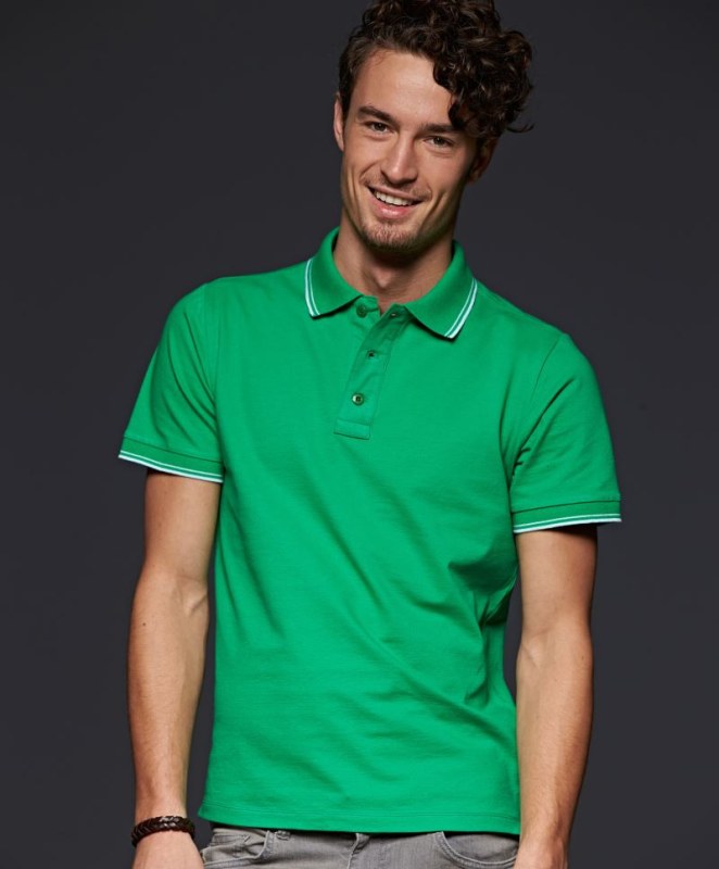 Daiber JN 986 Pánské piqué polo 02.0986 fern green/white
